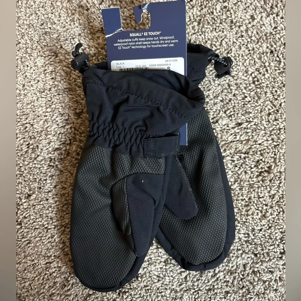 Lands' End Black Squall Mittens Kids s